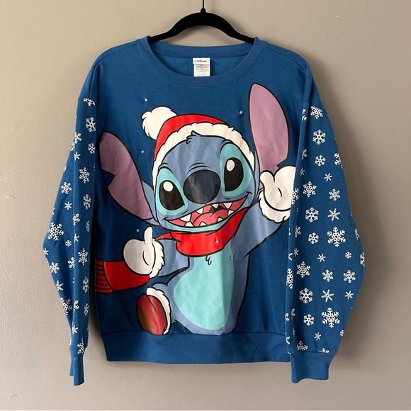 Disney Stitch Christmas Sweater with Lights‎ | Blue - Picture 1 of 6